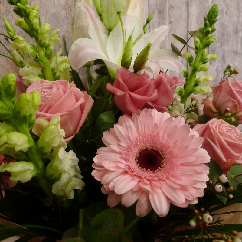 Classic Handtied Bouquet pinks and whites