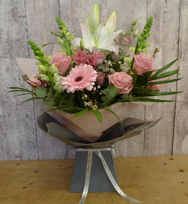 Classic Handtied Bouquet pinks and whites