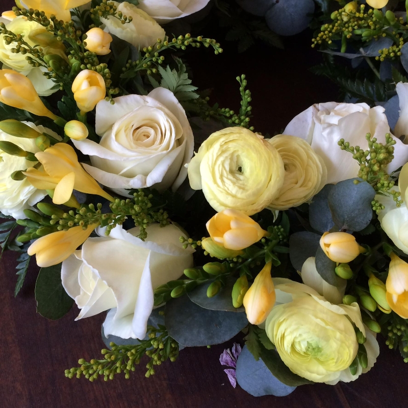 Pastel lemons and creams Spring wreath