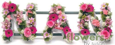 Letters in mixed flowers