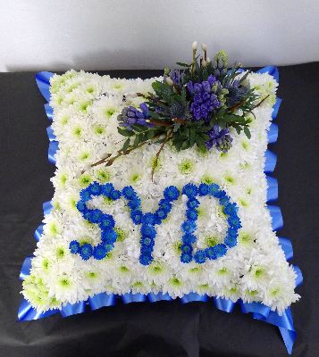Cushion with blue