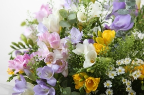 scented freesias in water 