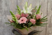 Classic Handtied Bouquet pinks and whites