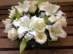 Rose and lily and gerbera wreath