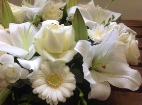 Rose and lily and gerbera wreath