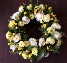 Pastel lemons and creams Spring wreath